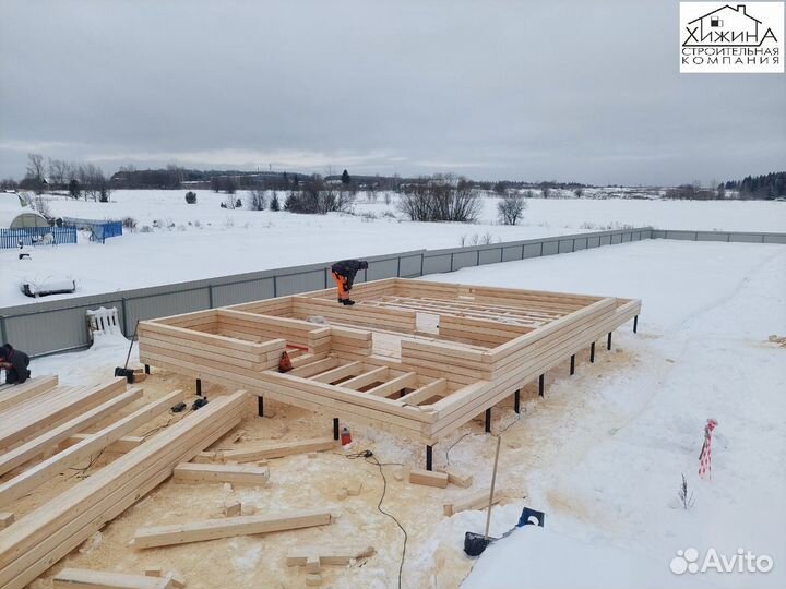 Дома срубы из бруса 8х8 с террасами строительство