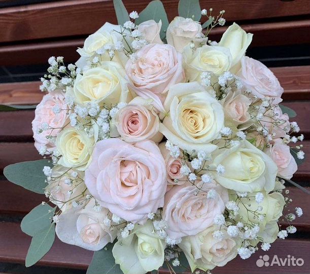 Букет невесты, свадебный, бутоньерка