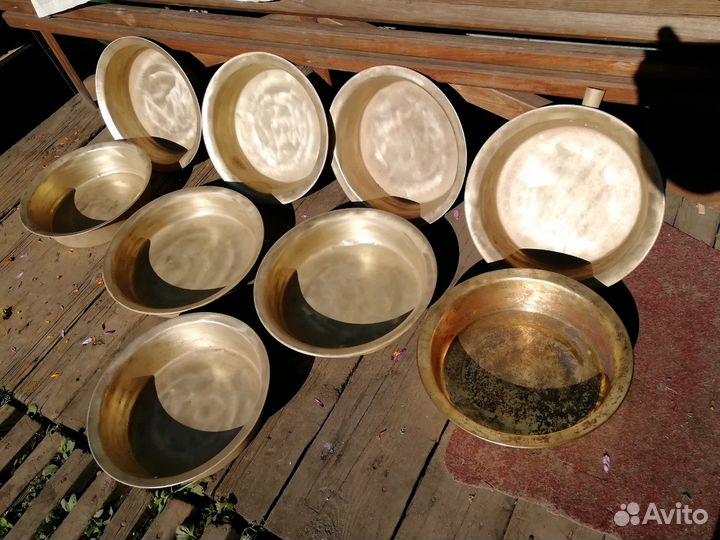 Таз латунный, медный 6литров. клеймо