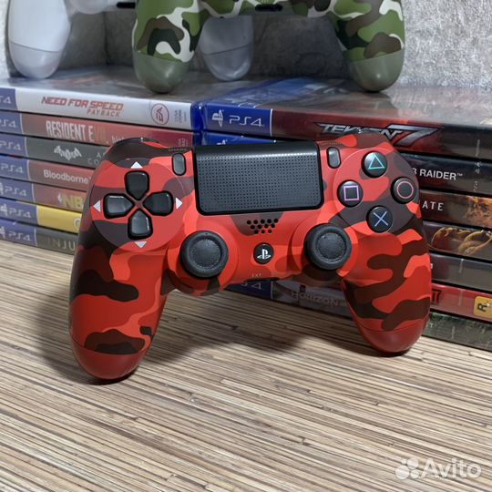 Оригинальный Геймпад/Джостик PS4 Красный Камуфляж