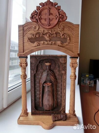 Уникальная резная Икона Святой Елены