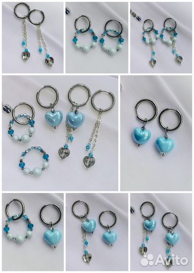 Серьги кольца конго трансформеры с подвесками