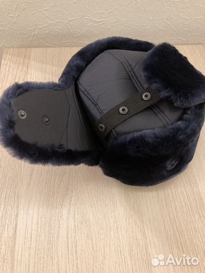 Шапка ушанка мвд синяя