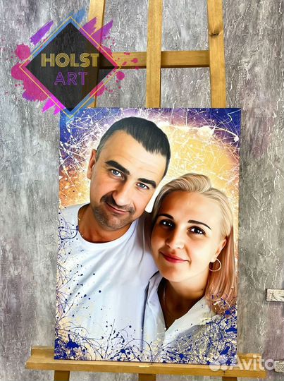 Портрет по фото на холсте