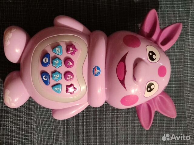 Игрушка лунтик на батарейках с силиконовыми ушами