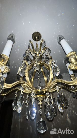 Люстра хрустальная бронзовая