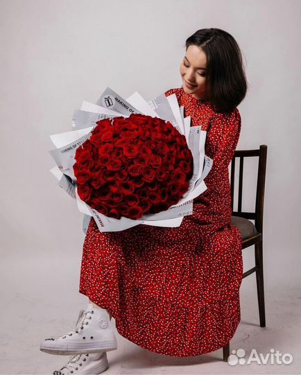 Букет из роз. Доставка красных роз. Цветы. 71 101