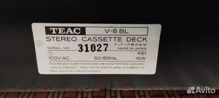 Teac V-8BL, 1981г Кассетная Дека