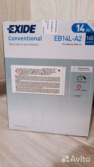 Аккумулятор для мототехники exide EB14L-A2 145 А