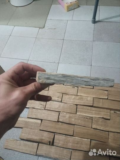 3D плитка мазайка из колотого дуба