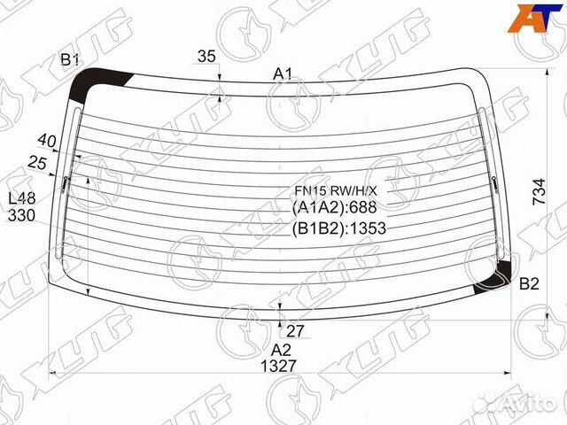 Стекло заднее Nissan Pulsar N15
