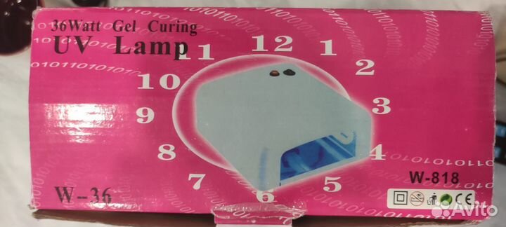 Уф лампа W-818 36ват для ногтей и набор лаков