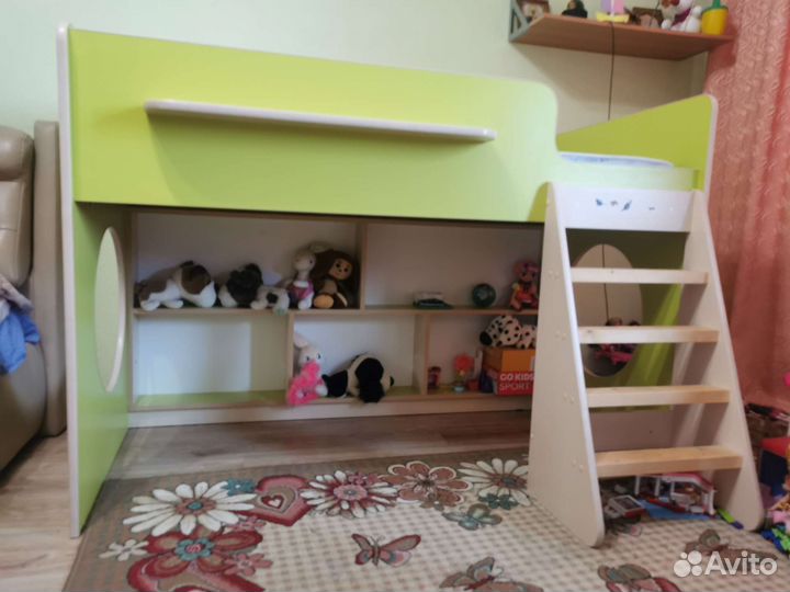 Детская кровать +лестница+ матрас аскона
