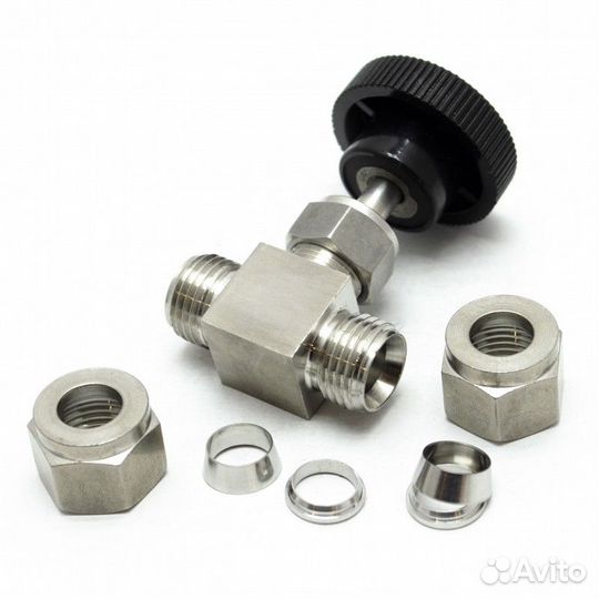 Кран игольчатый металлический, 8 мм