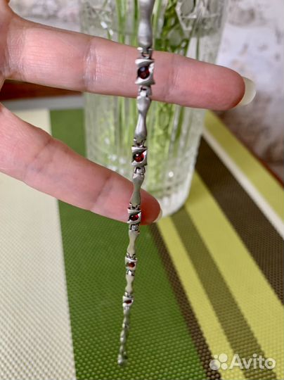 Серебряный браслет с Чешскими гранатами