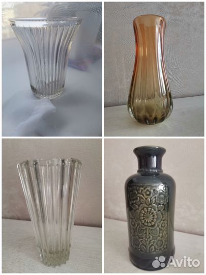 Ваза цветное стекло СССР, Чехия