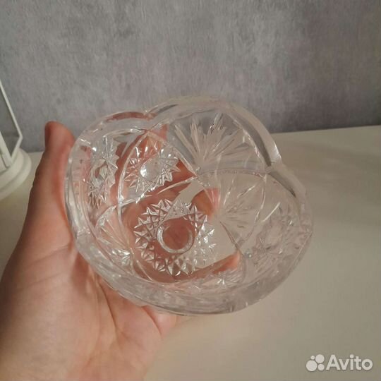 Конфетница / ваза для варенья хрустальная СССР