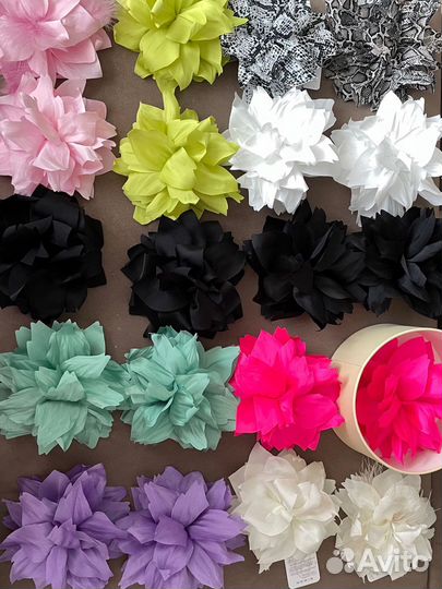 Брошь цветок из ткани 18-20 см