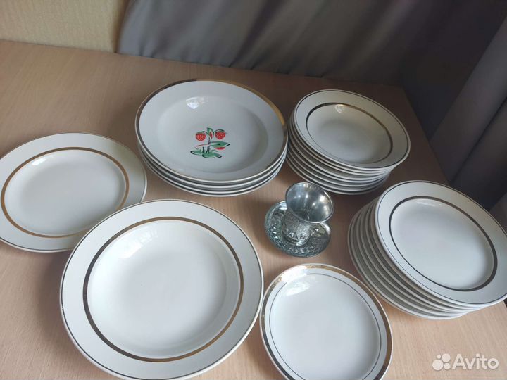 Тарелки СССР, стеклянная кофейная пара