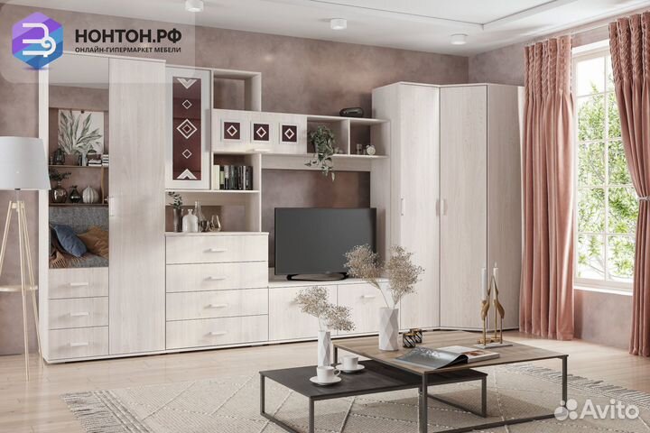 Гостиная Белла №3 ясень белый