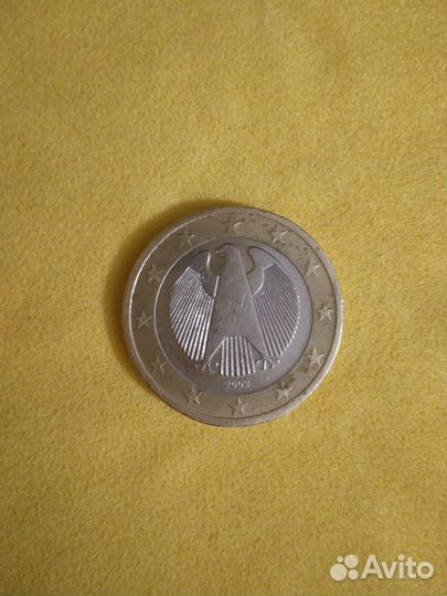 Монета 1 евро 2002