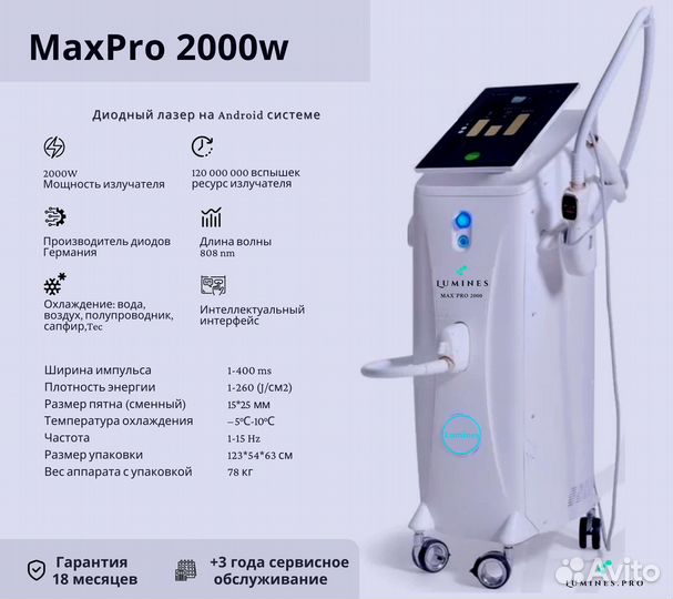 Аппарат для эпиляции Люминес. Макс Про 2000в