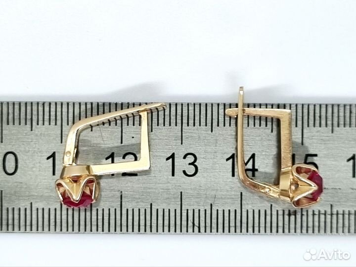 Золотые серьги 583 пробы СССР