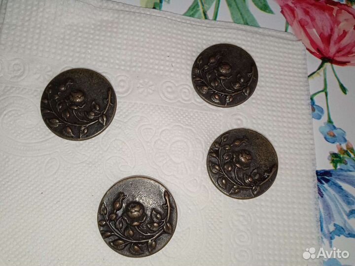 Винтажные бронзовые пуговицы 25мм
