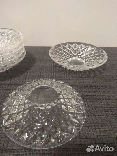 Хрустальные блюдца 6 штук