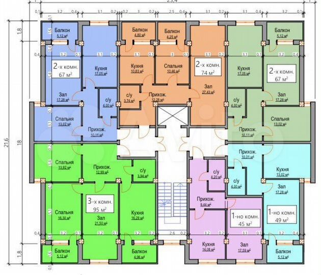 2-к. апартаменты, 67 м², 9/12 эт.