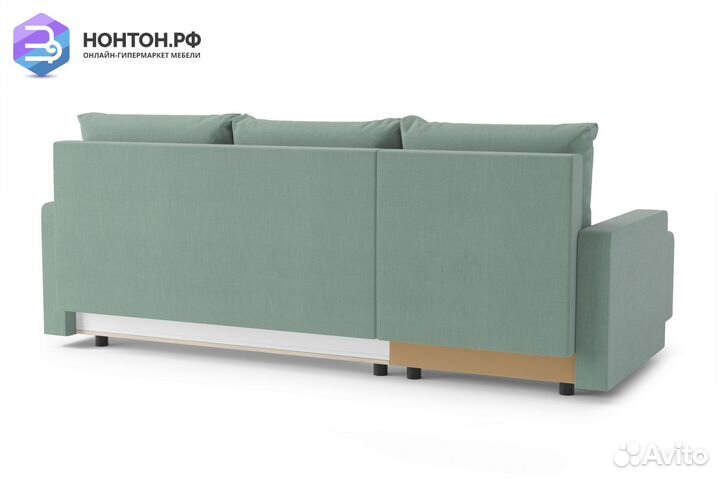 Диван угловой еврокнижка Мидгард светло-зеленый