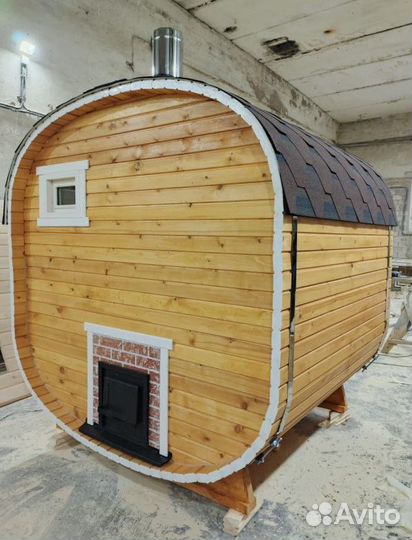 Баня бочка квадро 2 метра