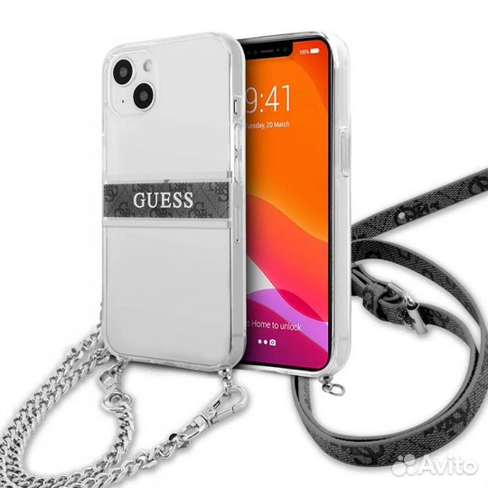 Силиконовый чехол с ремешком Guess / iPhone 13