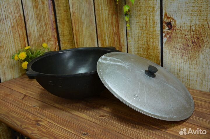 Казан 16 литров чугун толщина 7 мм