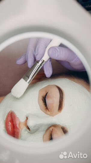 Чистка лица+пилинг и альгинантная маска