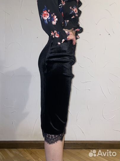 Бархатная Юбка карандаш