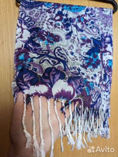 Палантин пашмина кашемир яркий новый сиреневый