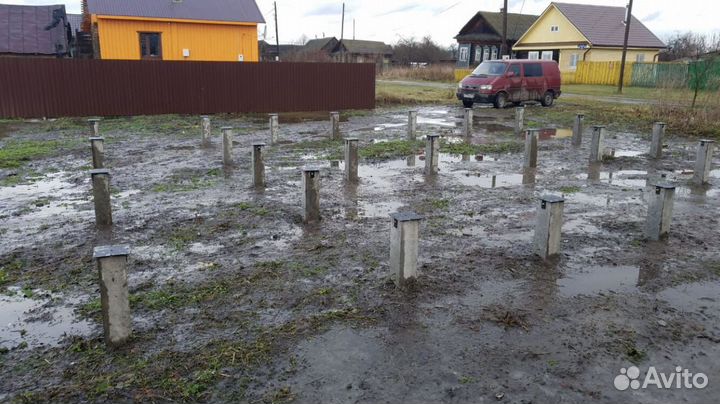 Забивка свай в Борино. Забивной свайный фундамент