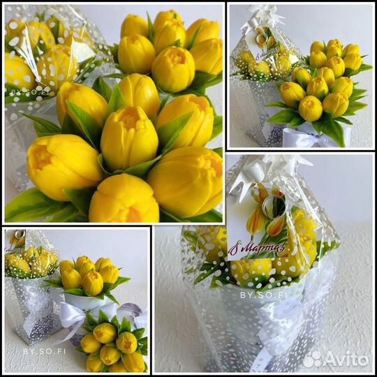 Букет тюльпанов. Тюльпаны из мыла. Цветы из мыла