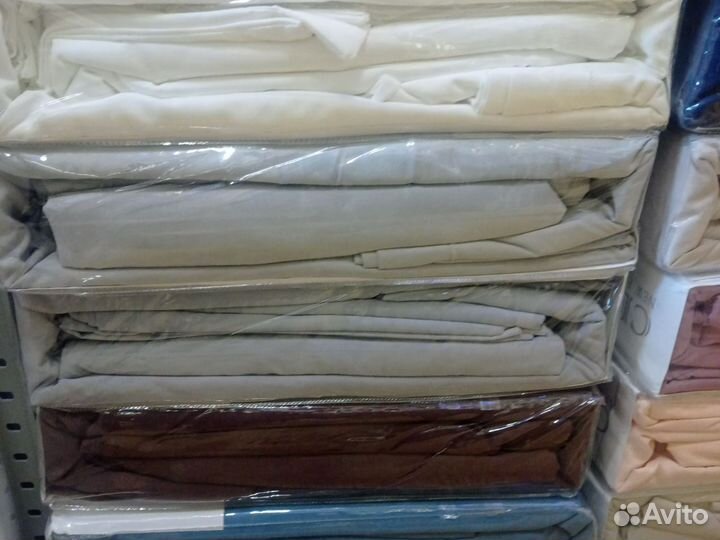 Постельное бельё. Серый однотонный. Евро. Хлопок