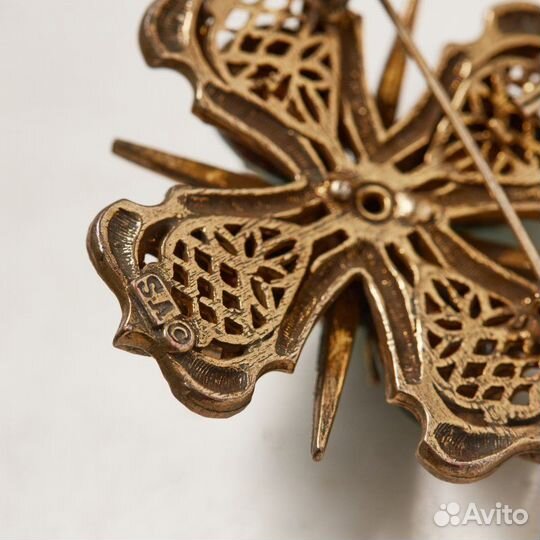 Брошь Орден, зеленые камни