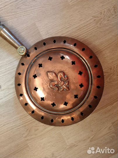 Грелка для постели медь Франция винтаж