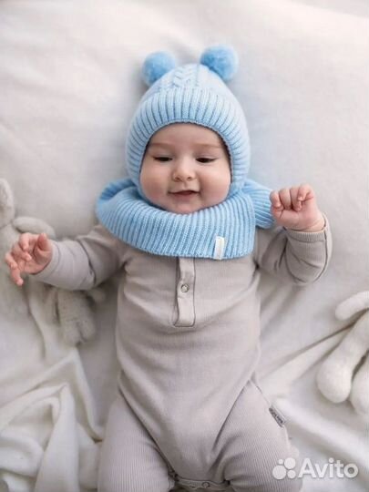 Шапка-шлем зимняя для малышей