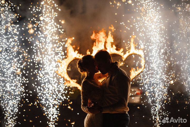 Фонтаны пиротехнические, тяжёлый дым, спецэффекты