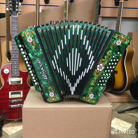 Гармонь Шуйская S51XL зеленая, новая