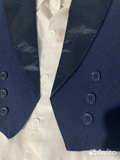 Комплект Пиджак - фрак, рубашка,брюки, пояс. 86-92