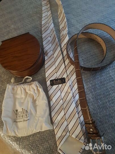Набор галстук с кожанным ремнем