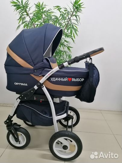 Коляска 3в1 Verdi Optima (текстиль с кожей)