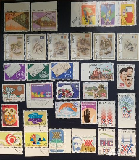 Марки почтовые Куба подборка 1970-80-х