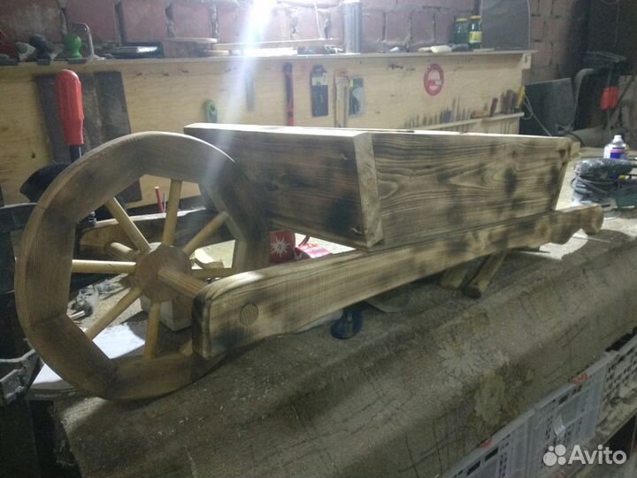 Тележка-цветник клумба